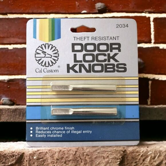 Car Door Anti Theft Knob Lock Cal Custom Replacements Silver Tone Universal New - Picture 10 of 12